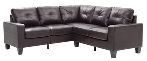 English Elm Newbury Value-Priced Sectional Sofa with Pocketed Coil Seat Cushions and Kiln-Dried Hardwood Frame Dark Brown 52 L x 30 W x 18 H B078S00038