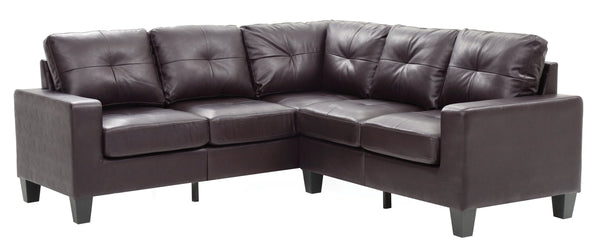 English Elm Newbury Value-Priced Sectional Sofa with Pocketed Coil Seat Cushions and Kiln-Dried Hardwood Frame Dark Brown 52 L x 30 W x 18 H B078S00038