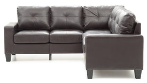 English Elm Newbury Value-Priced Sectional Sofa with Pocketed Coil Seat Cushions and Kiln-Dried Hardwood Frame Dark Brown 52 L x 30 W x 18 H B078S00038