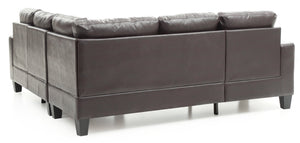 English Elm Newbury Value-Priced Sectional Sofa with Pocketed Coil Seat Cushions and Kiln-Dried Hardwood Frame Dark Brown 52 L x 30 W x 18 H B078S00038