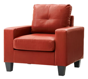 English Elm Glory Newbury G465A-C Club Chair in Red PU Upholstery — Classic Comfort, Durable Modern Accent Seat B078108274