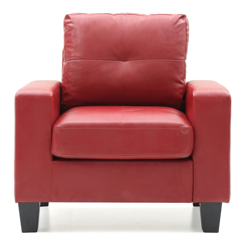 English Elm Glory Newbury G465A-C Club Chair in Red PU Upholstery — Classic Comfort, Durable Modern Accent Seat B078108274