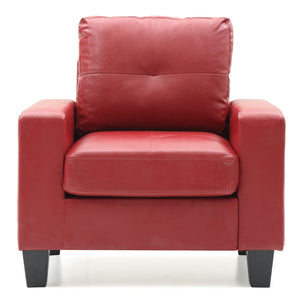 English Elm Glory Newbury G465A-C Club Chair in Red PU Upholstery — Classic Comfort, Durable Modern Accent Seat B078108274