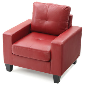 English Elm Glory Newbury G465A-C Club Chair in Red PU Upholstery — Classic Comfort, Durable Modern Accent Seat B078108274