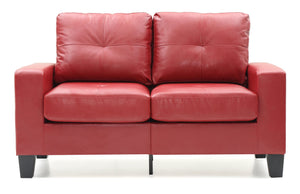 English Elm Newbury Modular Loveseat In Vibrant Red Pu - Space-Saving Comfort For Small Homes & Rvs B078108275