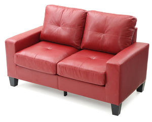 English Elm Newbury Modular Loveseat In Vibrant Red Pu - Space-Saving Comfort For Small Homes & Rvs B078108275