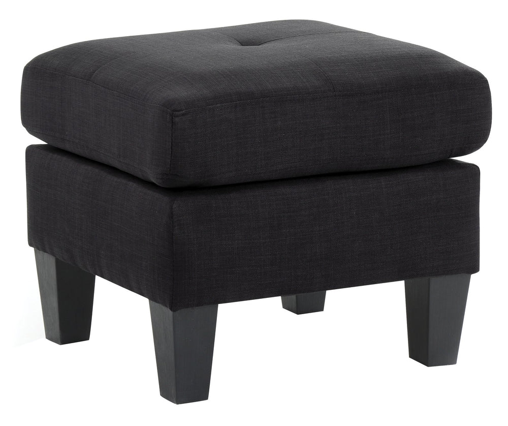 English Elm Chic Black Fabric Ottoman 19"H x 23"W x 23"D – Sleek No-Assembly Seat & Footrest, Lightweight Versatile Decor Accent B078108283