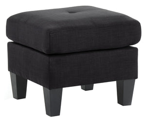 English Elm Chic Black Fabric Ottoman 19"H x 23"W x 23"D – Sleek No-Assembly Seat & Footrest, Lightweight Versatile Decor Accent B078108283