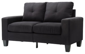 English Elm Newbury G475A-L Modular Loveseat - Sleek Black Design For Compact Living Spaces & Modern Comfort B078108281