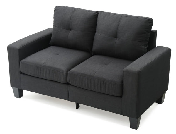 English Elm Newbury G475A-L Modular Loveseat - Sleek Black Design For Compact Living Spaces & Modern Comfort B078108281