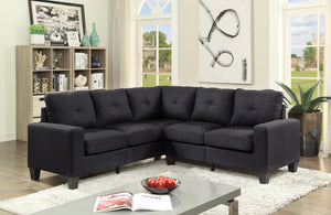 English Elm Newbury Value-Priced Sectional Sofa with Pocketed Coil Seat Cushions and Kiln-Dried Hardwood Frame Black 52 L x 30 W x 18 H B078S00042