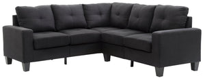 English Elm Newbury Value-Priced Sectional Sofa with Pocketed Coil Seat Cushions and Kiln-Dried Hardwood Frame Black 52 L x 30 W x 18 H B078S00042