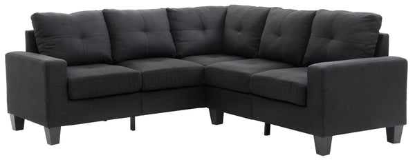 English Elm Newbury Value-Priced Sectional Sofa with Pocketed Coil Seat Cushions and Kiln-Dried Hardwood Frame Black 52 L x 30 W x 18 H B078S00042