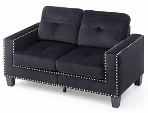 English Elm Newbury Value-Priced Sectional Sofa with Pocketed Coil Seat Cushions and Kiln-Dried Hardwood Frame Black 52 L x 30 W x 18 H B078S00042