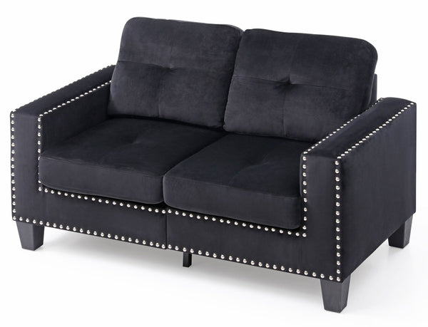 English Elm Newbury Value-Priced Sectional Sofa with Pocketed Coil Seat Cushions and Kiln-Dried Hardwood Frame Black 52 L x 30 W x 18 H B078S00042