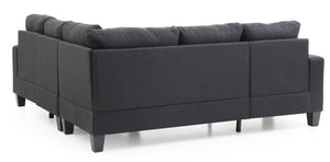 English Elm Newbury Value-Priced Sectional Sofa with Pocketed Coil Seat Cushions and Kiln-Dried Hardwood Frame Black 52 L x 30 W x 18 H B078S00042