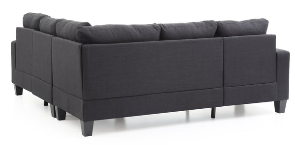 English Elm Newbury Value-Priced Sectional Sofa with Pocketed Coil Seat Cushions and Kiln-Dried Hardwood Frame Black 52 L x 30 W x 18 H B078S00042