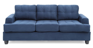 English Elm Glory Velvet Tufted Chaise Sectional Sofa with Nailhead Trim, Pocketed Coil Cushions & Wood Frame Navy Blue 40.5 L x 32.7 W x 15 H B078S00045