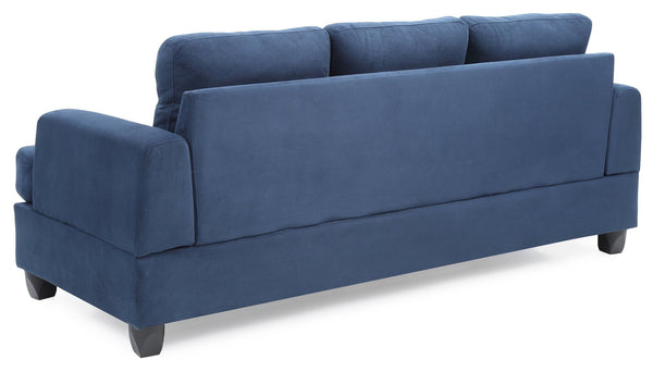 English Elm Glory Velvet Tufted Chaise Sectional Sofa with Nailhead Trim, Pocketed Coil Cushions & Wood Frame Navy Blue 40.5 L x 32.7 W x 15 H B078S00045