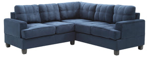 English Elm Sandridge Navy Blue Micro Suede Sectional Sofa with Reversible Chaise, Pocketed Coil Comfort, Durable Frame B078S00046