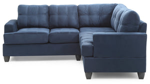 English Elm Sandridge Navy Blue Micro Suede Sectional Sofa with Reversible Chaise, Pocketed Coil Comfort, Durable Frame B078S00046