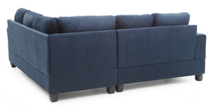 English Elm Sandridge Navy Blue Micro Suede Sectional Sofa with Reversible Chaise, Pocketed Coil Comfort, Durable Frame B078S00046