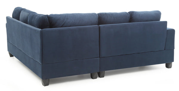 English Elm Sandridge Navy Blue Micro Suede Sectional Sofa with Reversible Chaise, Pocketed Coil Comfort, Durable Frame B078S00046