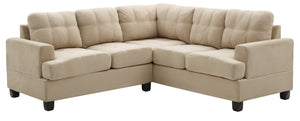 English Elm Sandridge G511B-SC Sectional White Micro Suede Convertible Chaise Removable Backs Durable Frame B078S00530
