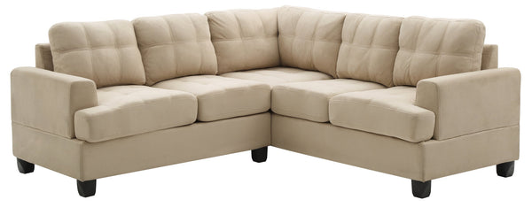 English Elm Sandridge G511B-SC Sectional White Micro Suede Convertible Chaise Removable Backs Durable Frame B078S00530