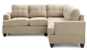 English Elm Sandridge G511B-SC Sectional White Micro Suede Convertible Chaise Removable Backs Durable Frame B078S00530