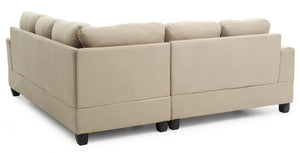 English Elm Sandridge G511B-SC Sectional White Micro Suede Convertible Chaise Removable Backs Durable Frame B078S00530