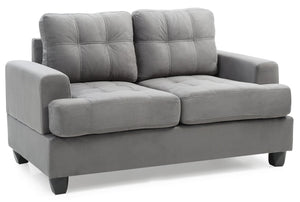 English Elm Cozy Microfiber Transitional Loveseat with Saddle Arms, Easy Assembly, Compact 36"H x 34"D Comfort Gray 58.3 L x 32.7 W x 9 H B078S00047