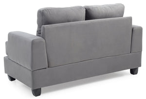 English Elm Cozy Microfiber Transitional Loveseat with Saddle Arms, Easy Assembly, Compact 36"H x 34"D Comfort Gray 58.3 L x 32.7 W x 9 H B078S00047