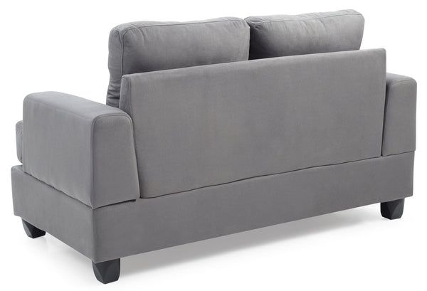 English Elm Cozy Microfiber Transitional Loveseat with Saddle Arms, Easy Assembly, Compact 36"H x 34"D Comfort Gray 58.3 L x 32.7 W x 9 H B078S00047