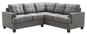 English Elm Glory Newbury G463B-SC Sectional Sofa - Compact PU Upholstery, Pocketed Coil Seats, Durable Frame Gray 49 L x 28.7 W x 16 H B078S00049