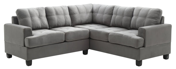 English Elm Glory Newbury G463B-SC Sectional Sofa - Compact PU Upholstery, Pocketed Coil Seats, Durable Frame Gray 49 L x 28.7 W x 16 H B078S00049