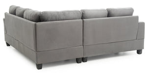 English Elm Glory Newbury G463B-SC Sectional Sofa - Compact PU Upholstery, Pocketed Coil Seats, Durable Frame Gray 49 L x 28.7 W x 16 H B078S00049