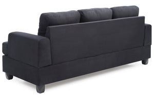 English Elm Glory Velvet Tufted Chaise Sectional Sofa with Nailhead Trim, Pocketed Coil Cushions & Wood Frame Black 40.5 L x 32.7 W x 19.7 H B078S00051