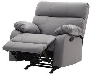 English Elm Glory Manny G531-RC Gray PU Rocker Recliner with Pub Back, Heavy-Duty Steel Frame & Side Handle B078108291