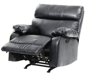 English Elm Stylish Black PU Rocker Recliner Sofa with Padded Arms, Modern Durable Design, Easy DIY Assembly B078108293