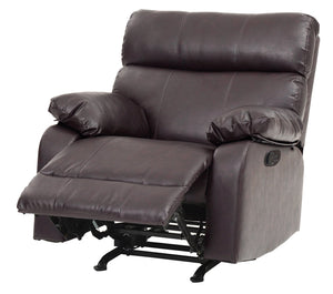 English Elm Comfortable PU Dark Brown Rocker Recliner with Padded Arms, 38"H x 37"W x 39"D, Sleek Small-Space Seating B078108295