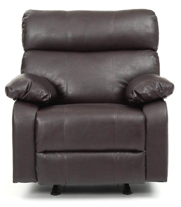 English Elm Comfortable PU Dark Brown Rocker Recliner with Padded Arms, 38"H x 37"W x 39"D, Sleek Small-Space Seating B078108295