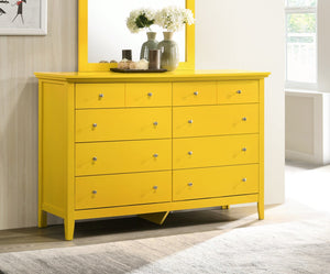 English Elm Cheerful Yellow 6-Drawer Storage Dresser 39"H x 58"W x 18"D — No Assembly, Bright Energy & Ample Space B078108298