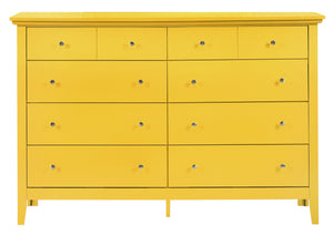 English Elm Cheerful Yellow 6-Drawer Storage Dresser 39"H x 58"W x 18"D — No Assembly, Bright Energy & Ample Space B078108298
