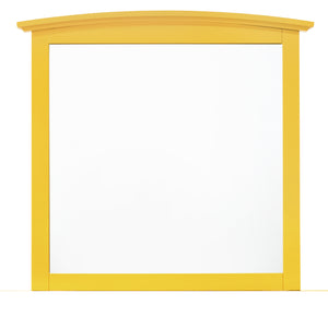 English Elm Hammond Yellow Mirror 35"x37" — Vibrant Wood Veneer Frame, Low-Distortion Glass, Dresser-Ready Chic B078108299