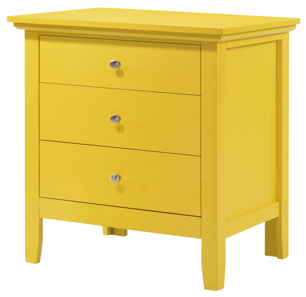 English Elm Vibrant Yellow Nightstand 26"H x24"W x18"D - No Assembly, Durable Particle Board, Bright Casual Charm B078108300