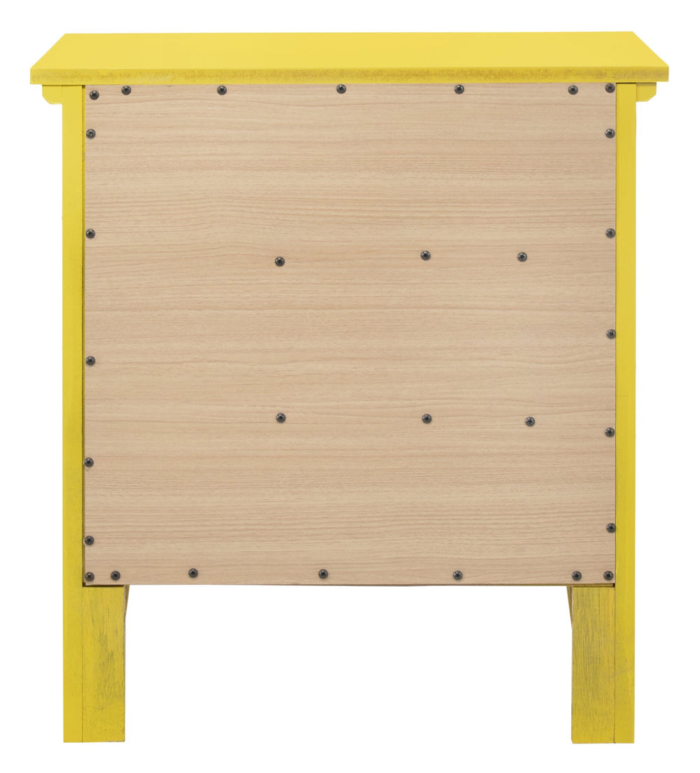 English Elm Vibrant Yellow Nightstand 26"H x24"W x18"D - No Assembly, Durable Particle Board, Bright Casual Charm B078108300