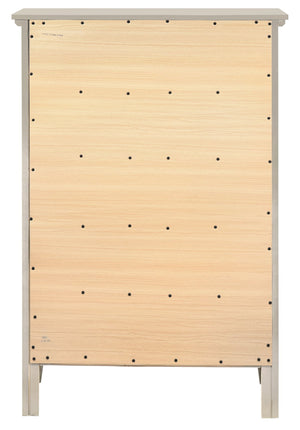 English Elm Glory Hammond G5403-CH Silver Champagne Chest — 5-Drawer Dovetail Storage with Nickel Hardware, 48"H B078108302