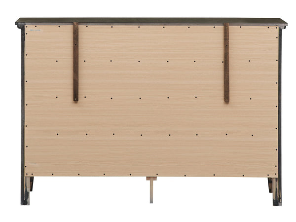 English Elm Hammond Elegant Silver Champagne Dresser with Dovetail Drawers, Soft-Close Hardware, Durable Veneer Finish Gray 41 L x 63 W x 21 H B078108313