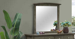 English Elm Hammond Contemporary Wood Veneer Mirror with Low-Distortion Glass, Slim 35x37 Profile for Small Spaces Gray 38 L x 39 W x 3 H B078108314
